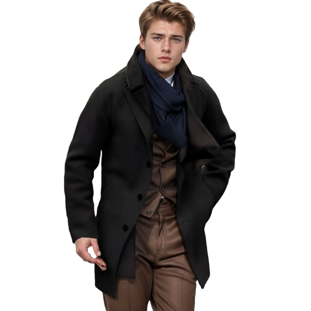 Herren lässiger Dufflecoat mit schickem Stehkragen und praktischen Taschen Echoarchiv