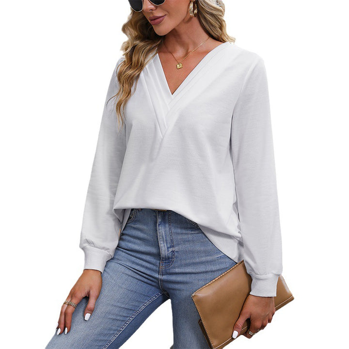 Damen V‑Ausschnitt Longsleeve aus feinem Stretch‑Viskosejersey mit taillierter Schnittführung Echoarchiv