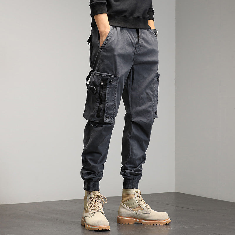 Herren Cargohose mit stylischen Reißverschlusstaschen und elastischem Bund Echoarchiv