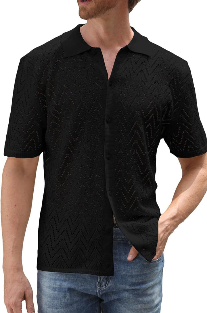 Herren Kurzarm Strickshirt Echoarchiv