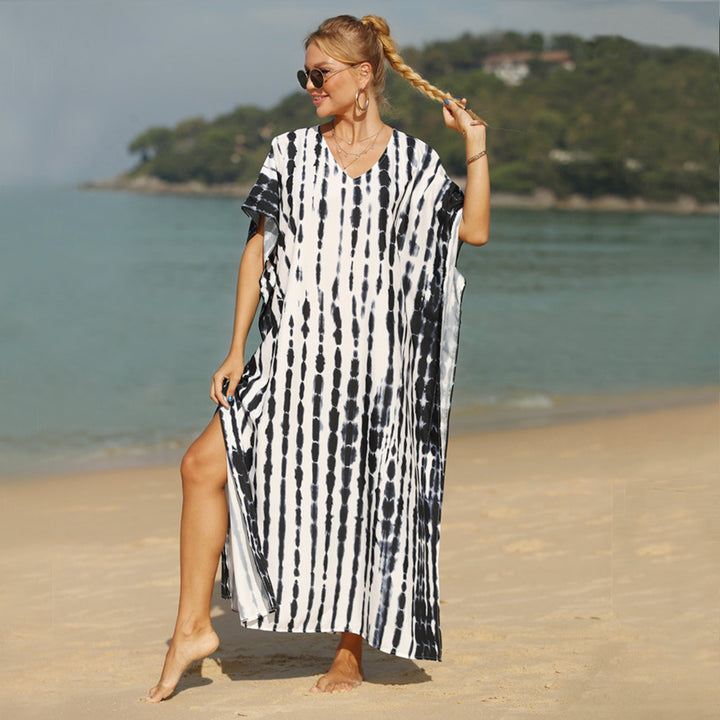 Damen luftiger Strandkaftan mit asymmetrischem Schnitt Echo Archiv