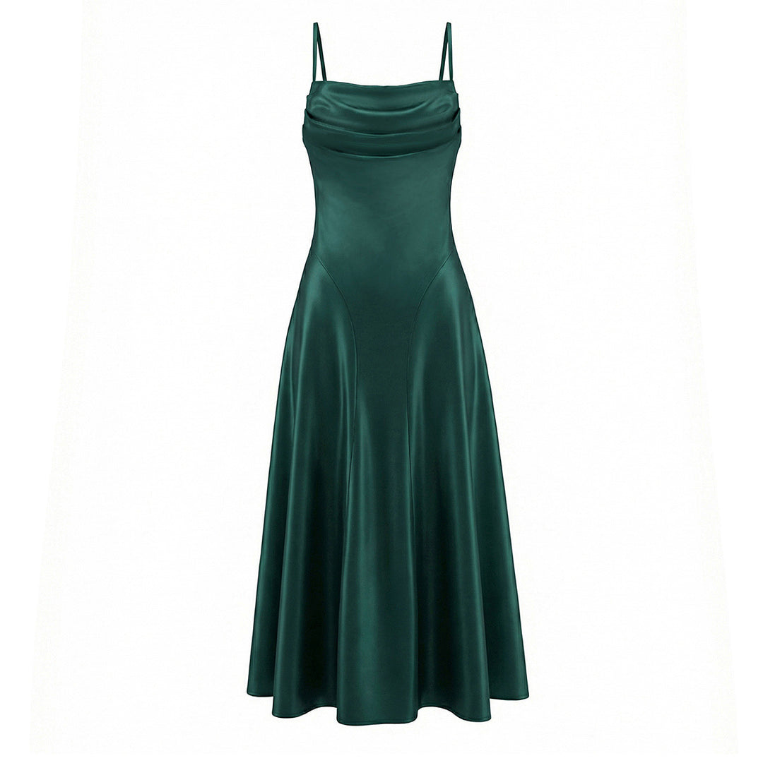Damen Maxikleid mit eleganter Drapierung und feinem Satin-Finish Echo Archiv