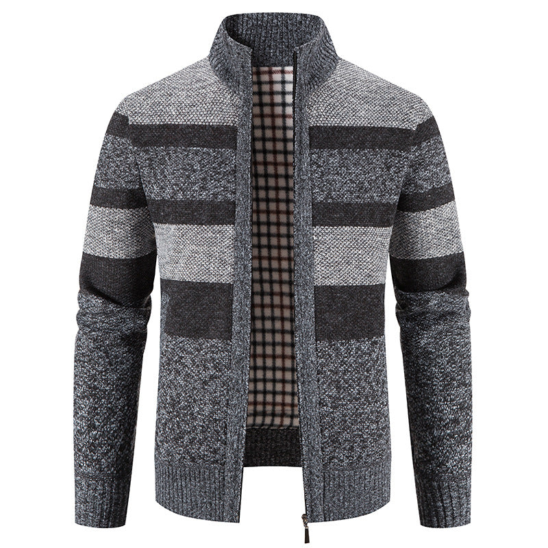 Herren modische Strickjacke mit einem modernen und vielseitigen Karomuster Echoarchiv