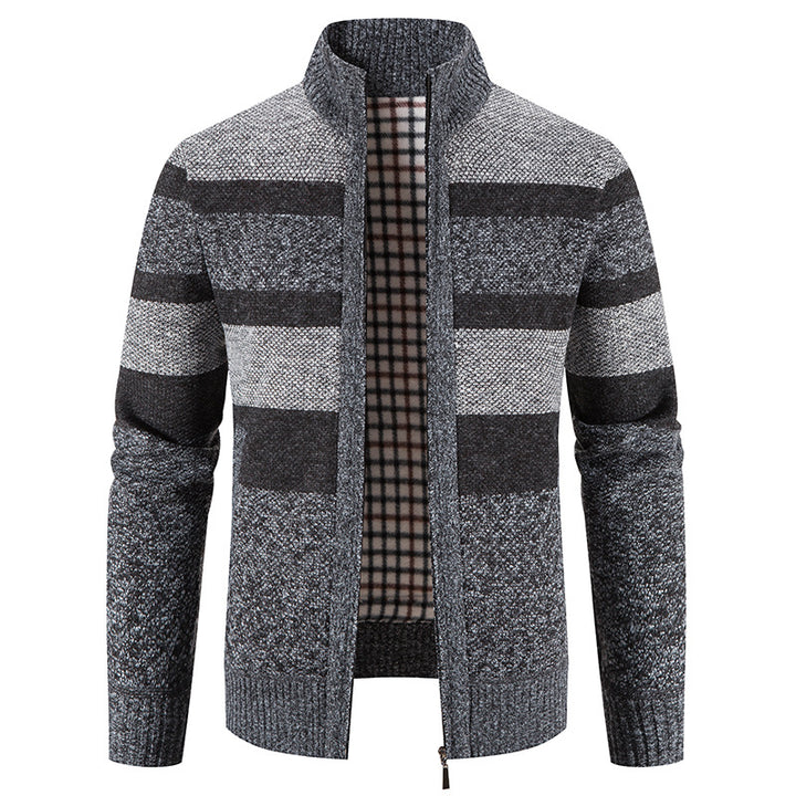 Herren modische Strickjacke mit einem modernen und vielseitigen Karomuster Echoarchiv