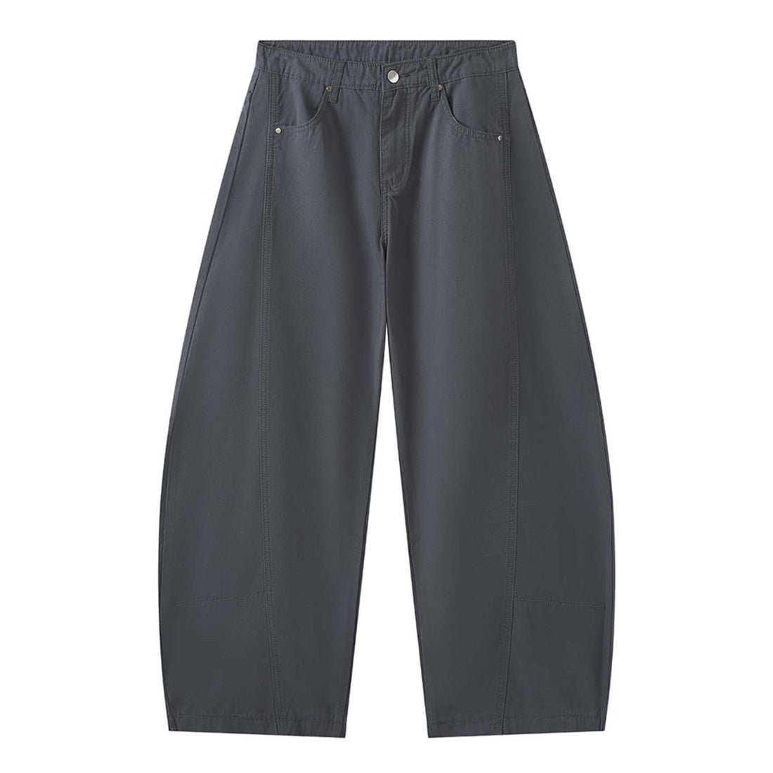 Damen Weite High‑Waist Baumwoll-Jeanshose mit tiefem Schritt und Fünf-Taschen Echoarchiv