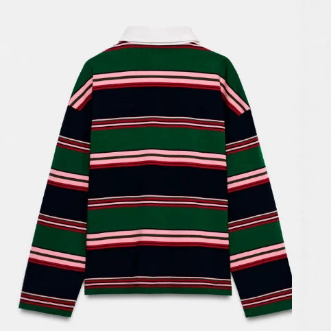 Damen Feinstrick-Poloshirt-Cardigan mit kurzem Arm und durchgehendem Reißverschluss Echo Archiv
