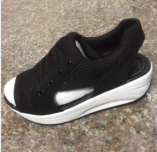 Damen  sportliche Keil-Sandale im Sneakerstil mit atmungsaktivem Mesh, gepolstertem Komfortfußbett und offener Zehenpartie Echo Archiv