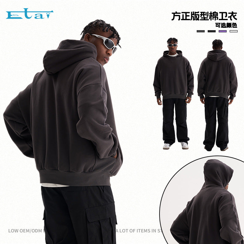 Unisex Minimalistischer Kapuzenpullover im Clean-Look mit verstärktem Kragen Echo Archiv