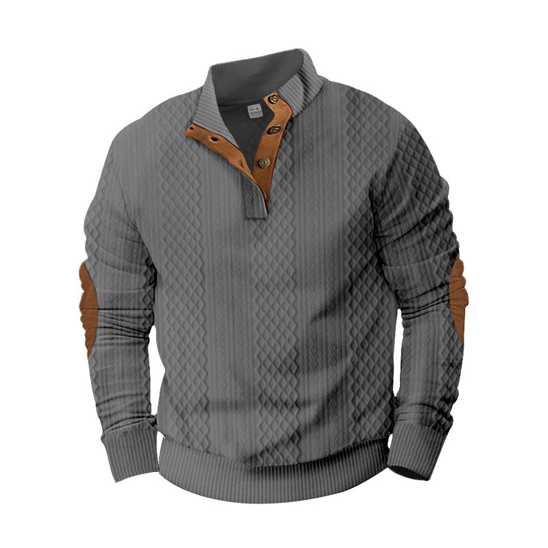 Herren modischer Strickpullover mit modernem Knopfdesign und strukturiertem Gewebe Echoarchiv