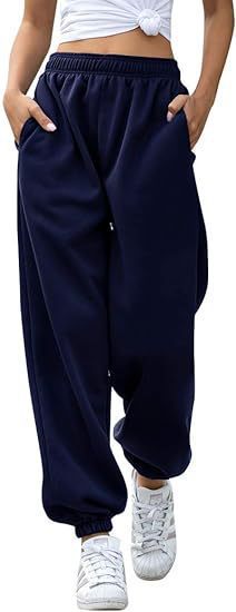 Damen nan Baggy-Sweathose im Retro‑Look mit hohem Komfortbund tiefem Schritt seitlichen Einschubtaschen und elastischen Knöchelbündchen Echo Archiv