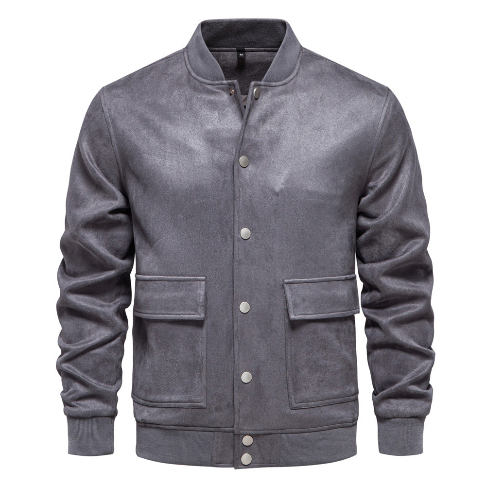 Herren leichter Kunstleder-Jacke mit praktischen Taschen Echoarchiv