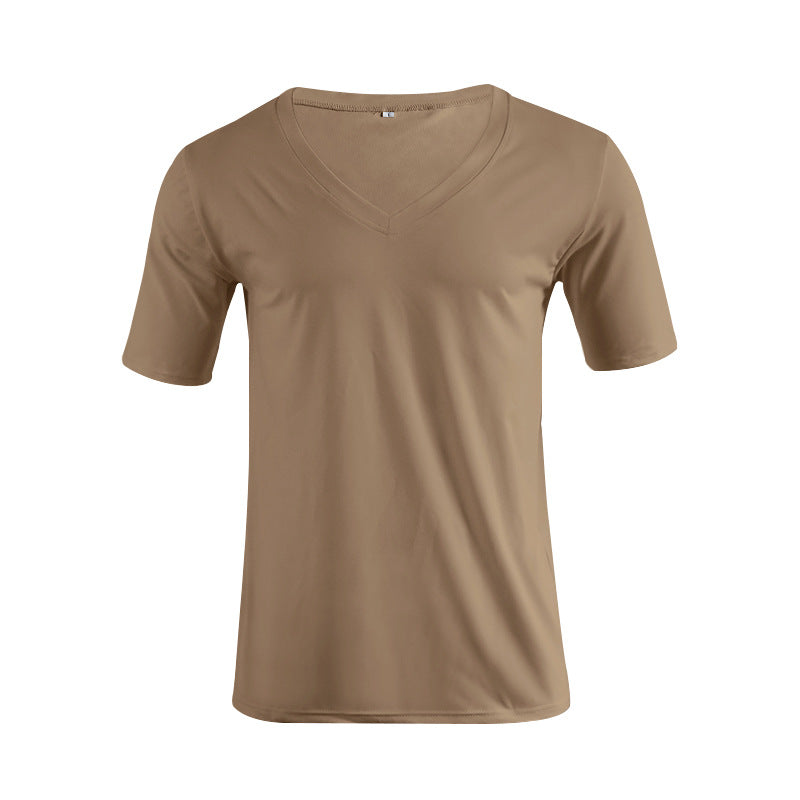 Herren nan V-Ausschnitt T‑Shirt aus feinem Jersey mit schmaler Silhouette und flachen Nähten Echo Archiv