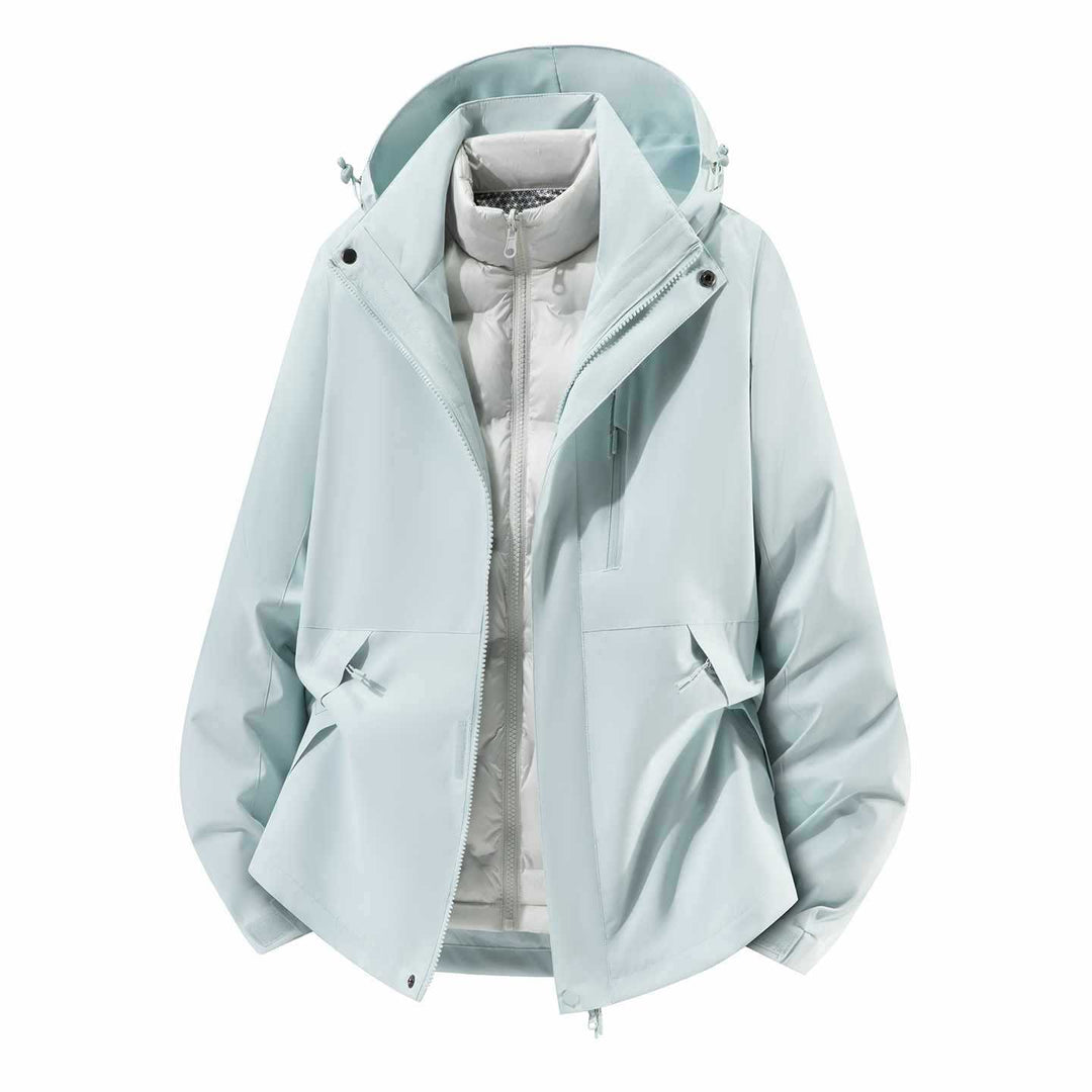 Herren Wasserfeste dreiteilige Winterjacke mit abnehmbarer Daunen-Innenjacke und Kapuze Echo Archiv