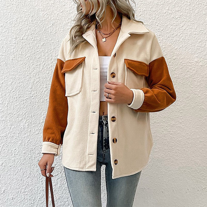 Damen Modische Fleecejacke mit Taschen und Knopfdetails Echo Archiv