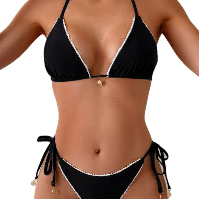 Damen Triangel-Bikini mit dekorativen Perlendetails Echo Archiv