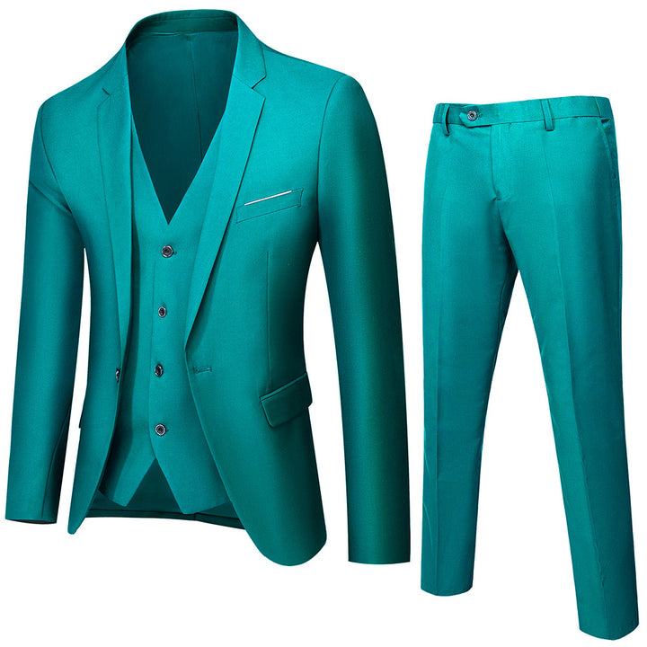 Herren nan dreiteiliges Business-Anzugset mit tailliertem Einreiher-Sakko, schmal geschnittener Weste und elegant geschnittener Anzughose Echo Archiv