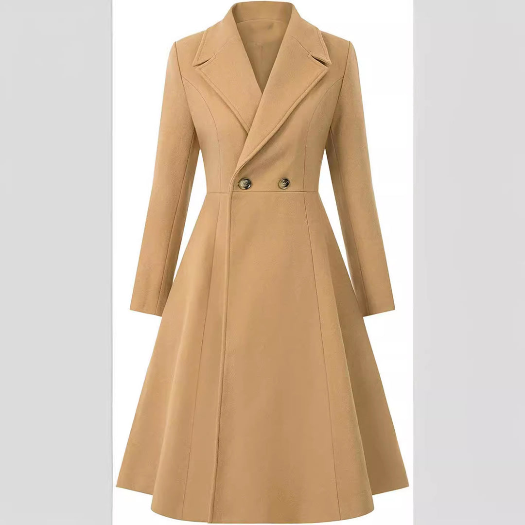 Damen Tailliertes Mantelkleid im A‑Linien‑Tailoring aus Wollmix mit schmaler Taille und ausgestelltem Rock Echoarchiv