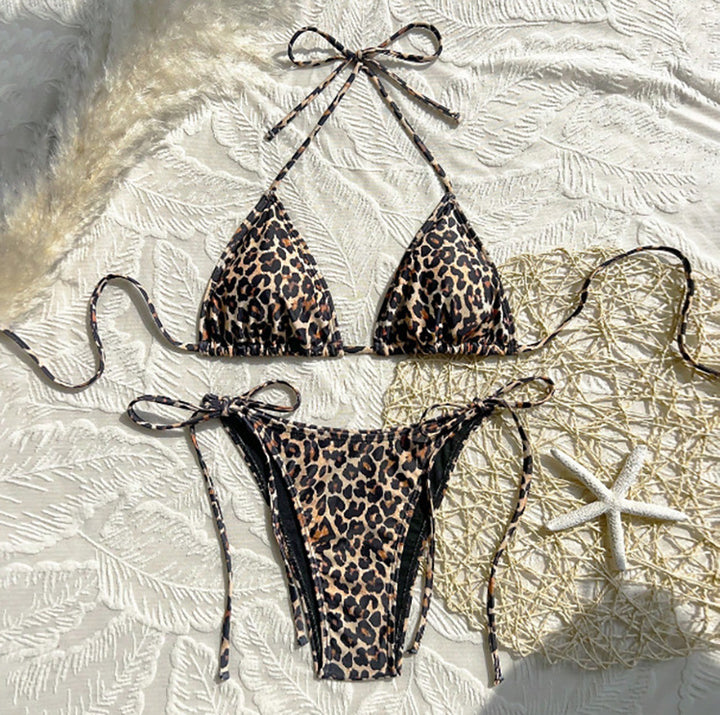 Damen Triangel-Bikini mit modischem Punkten-Design und verstellbaren Bindebändern Echo Archiv
