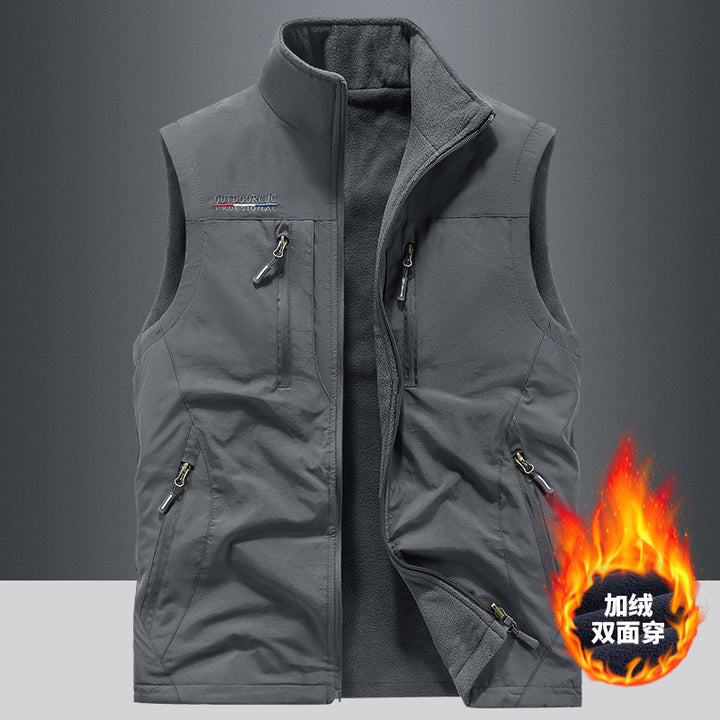 Herren Multifunktionale Outdoor-Utility‑Weste mit Mesh‑Innenfutter und zahlreichen Taschen – Marzano