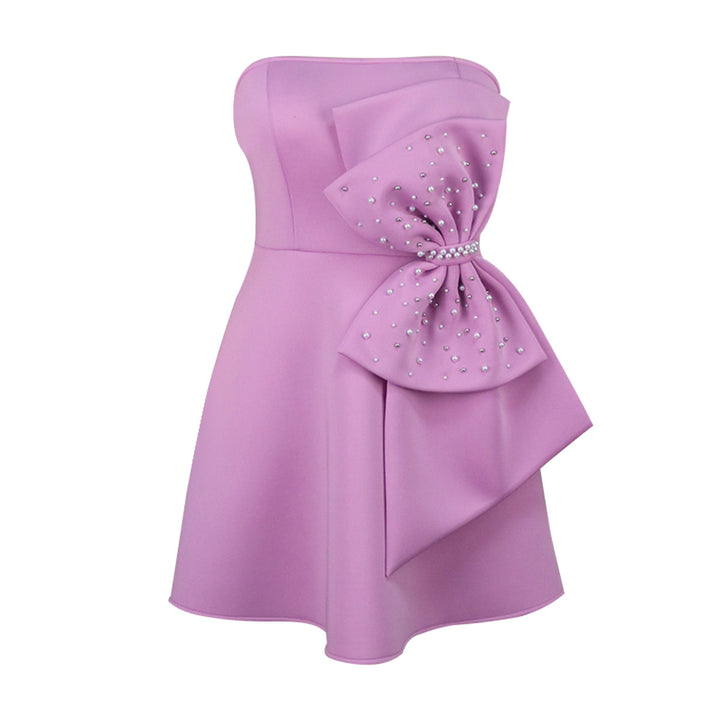 Damen Strapless Cocktailkleid mit hochwertigem Rüschendetail und funkelnden Perlen Echo Archiv