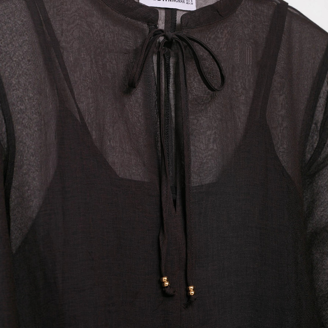Damen Transparentes Chiffon-Kaftankleid mit Volantärmeln und Tunnelzug Echoarchiv