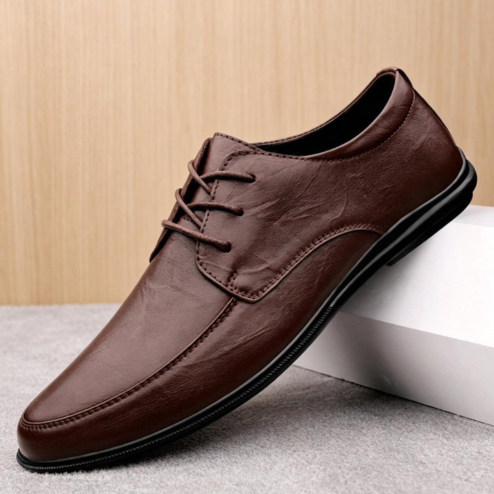 Herren Elegante Echtleder Schnürschuhe Echoarchiv