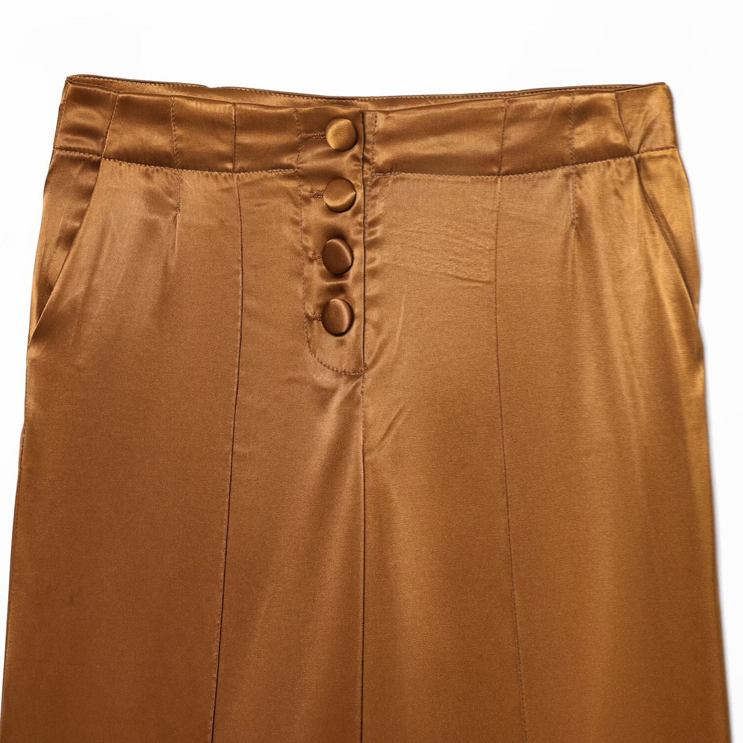 Damen elegante Culotte-Hose mit Knopfdetails und hohem Bund Echo Archiv