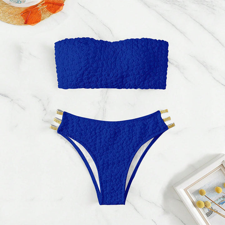 Damen Bandeau-Bikini-Set mit glänzenden Akzenten Echo Archiv