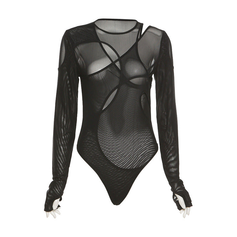 Damen Body mit asymmetrischem Schnitt und langem Arm Echo Archiv