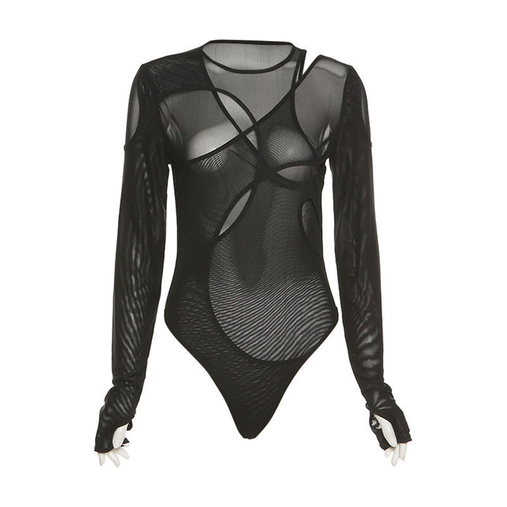 Damen Body mit asymmetrischem Schnitt und langem Arm Echo Archiv