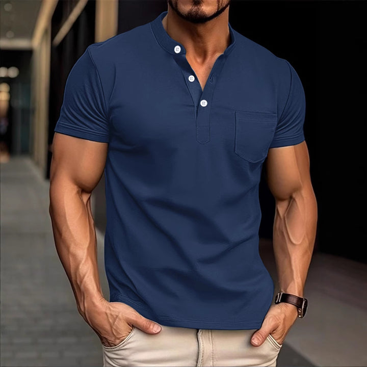 Herren Polohemd mit modischen Knopfdetails Echoarchiv