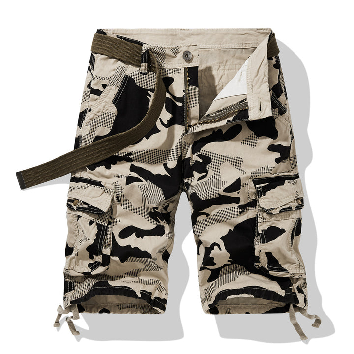 Herren Camouflage Cargo-Shorts mit funktionalen Seitentaschen und verstellbarem Bund Echoarchiv