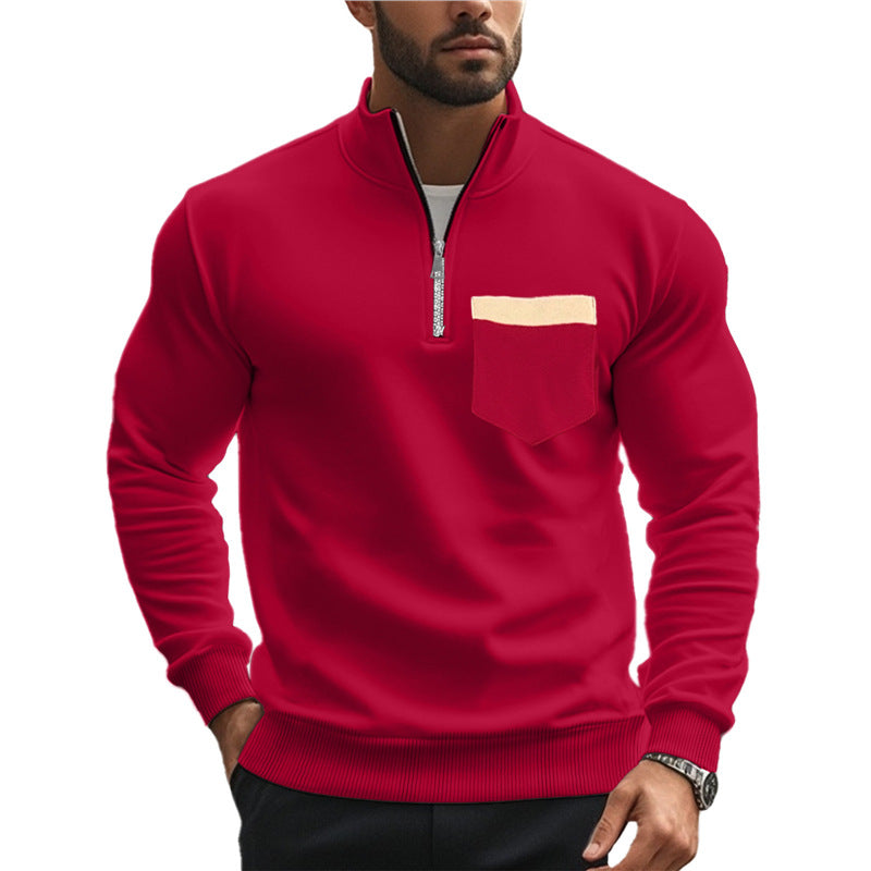 Herren Sweatshirt mit Reißverschluss und Brusttasche Echoarchiv