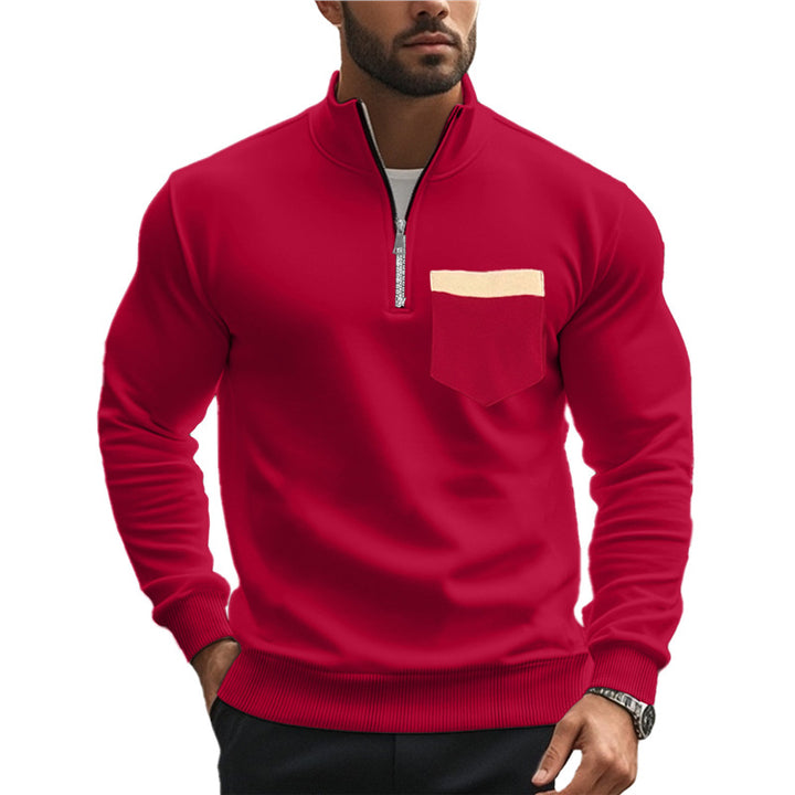 Herren Sweatshirt mit Reißverschluss und Brusttasche Echoarchiv