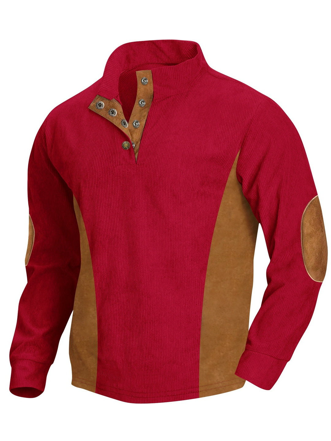 Herren stylisches Langarm-Shirt mit modernes Ripp-Design und eleganten Knopfdetails Echoarchiv