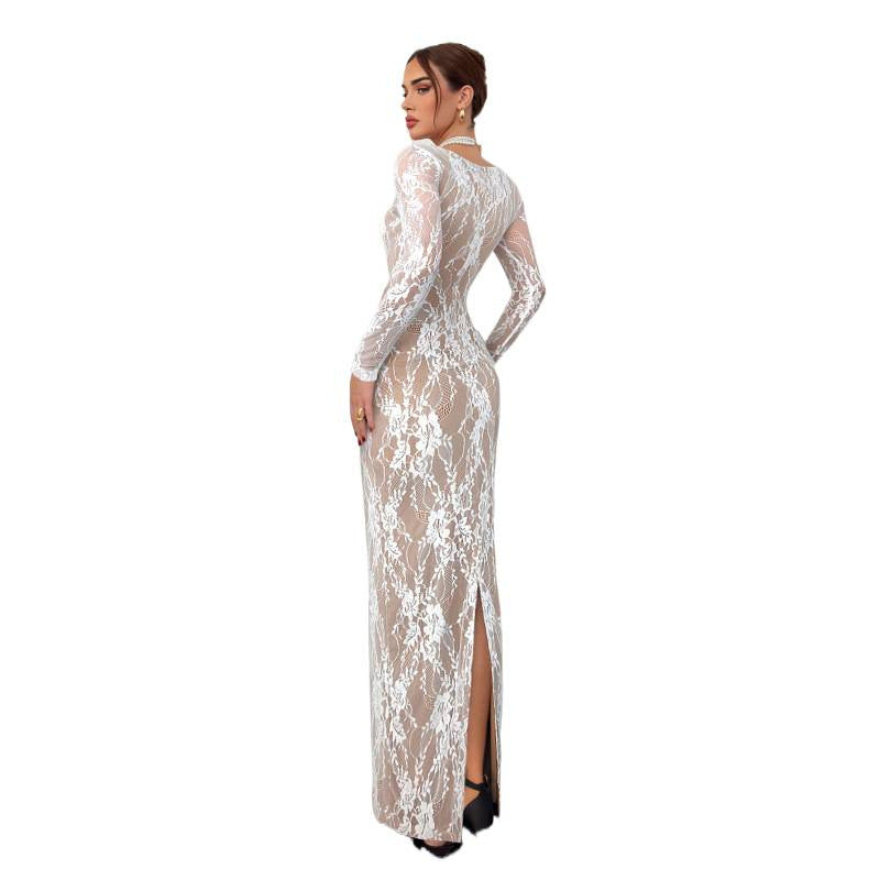 Damen Spitzenkleid mit transparentem Design und eleganten Details Echo Archiv