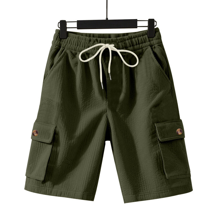 Herren nan Cord-Cargo-Shorts mit elastischem Tunnelzugbund, aufgesetzten Cargotaschen und weichem Baumwollmix Echo Archiv