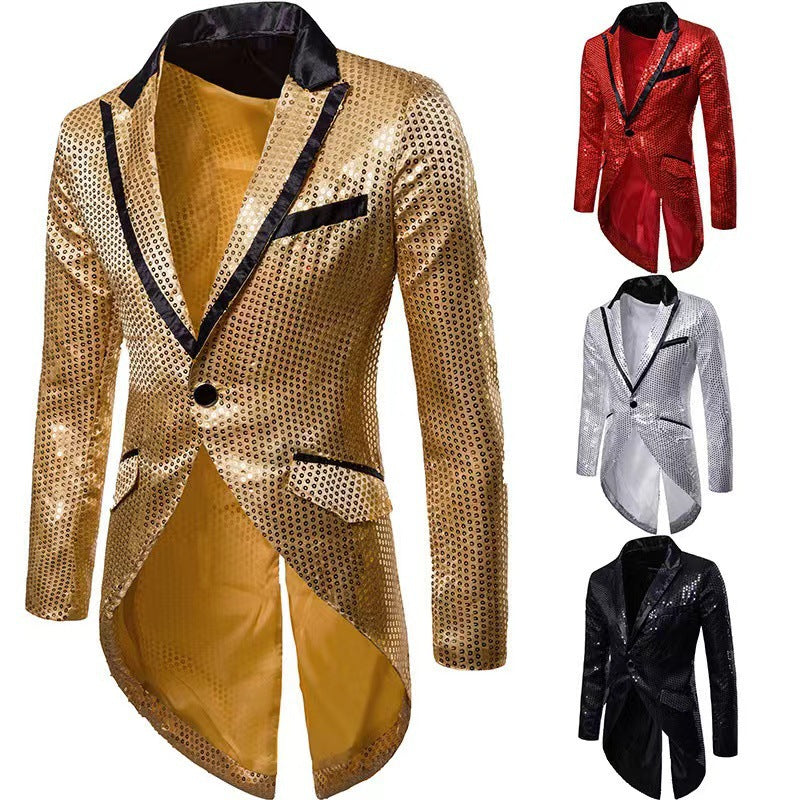 Herren modischer und glänzender Blazer mit schickem Schnitt Echoarchiv