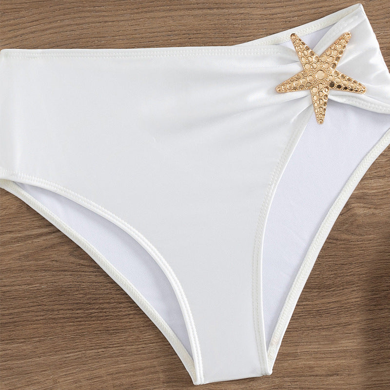 Damen Hochtaillierter Bikini mit eleganten Muschelverzierungen Echo Archiv