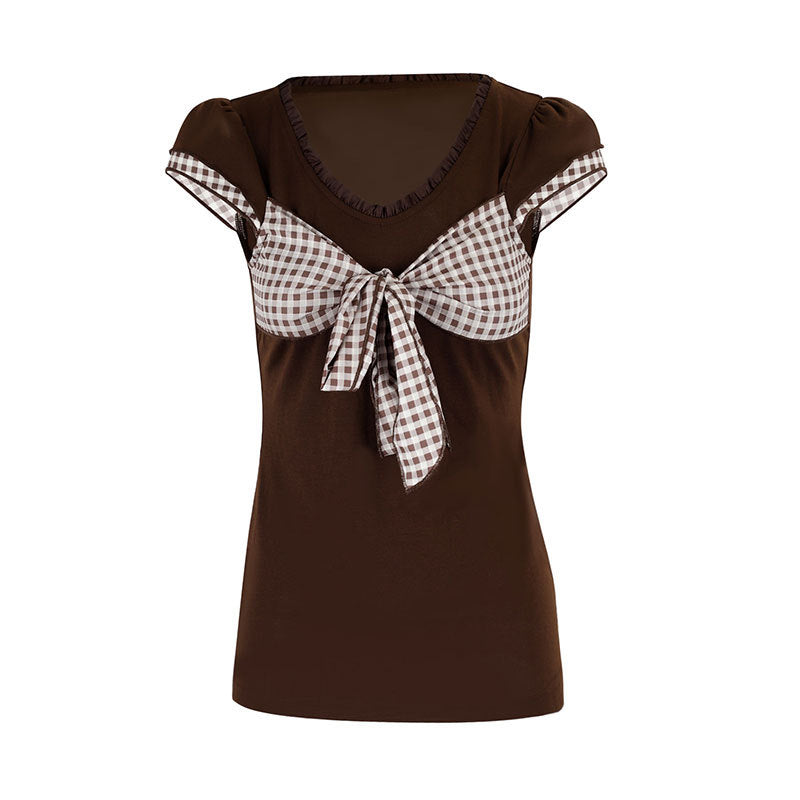 Damen Bluse mit Knoten-Design und Rüschendetails Echo Archiv