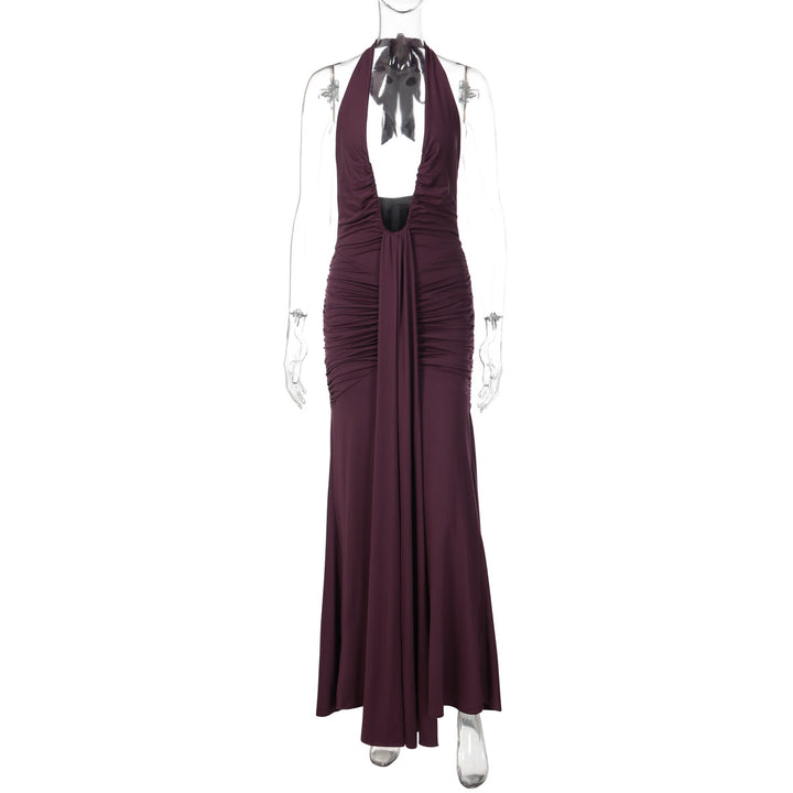 Damen Elegantes Maxikleid mit tiefem Ausschnitt und raffinierten Rüschendetails Echo Archiv