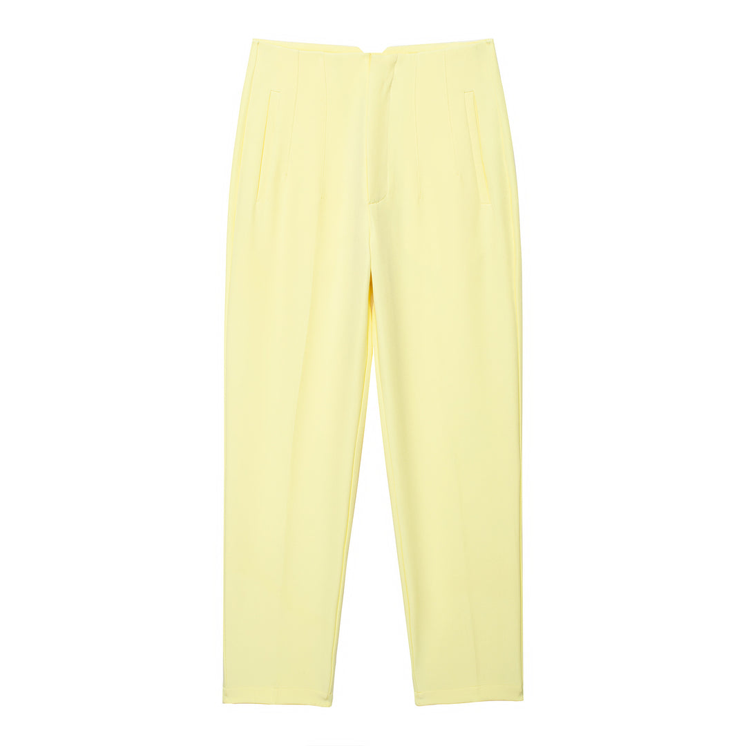 Damen Hochtaillierte tapered Anzughose mit Bügelfalte und Paspeltaschen Echo Archiv