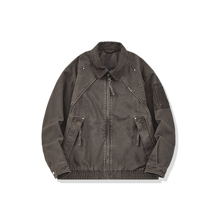 Herren Canvas-Bomberjacke im Vintage-Look mit Raglanärmeln und elastischem Saum Echo Archiv