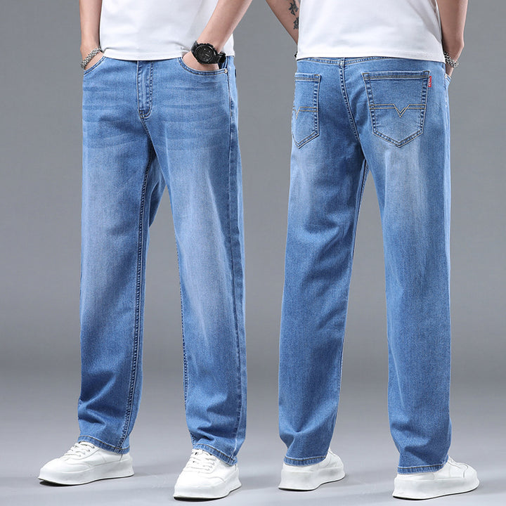 Herren Extraweite Denim-Baggy-Jeans mit geradem Bein & soften Waschungen Echoarchiv