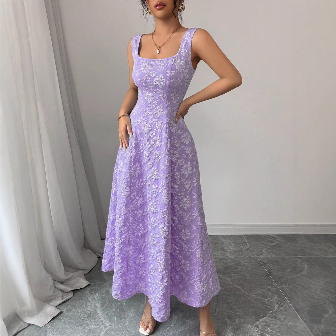 Damen Elegantes Maxikleid mit floralem Design und Quadrat-Ausschnitt Echo Archiv