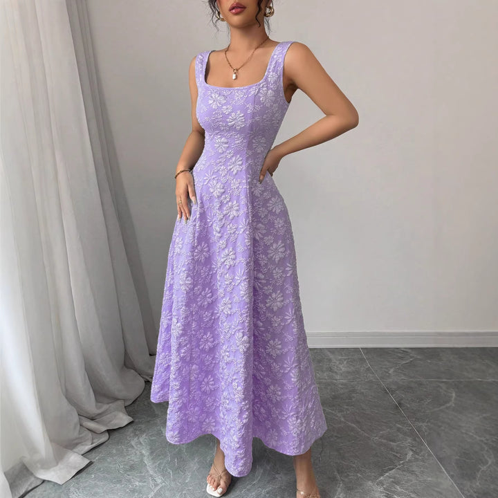 Damen Elegantes Maxikleid mit floralem Design und Quadrat-Ausschnitt Echo Archiv