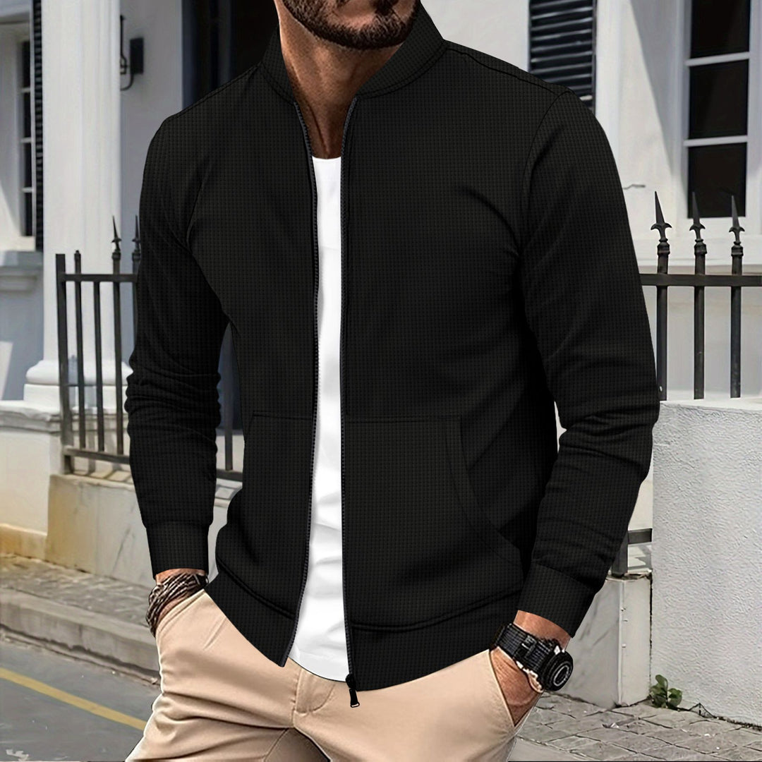 Herren sportliche Zip-Jacke mit strukturiertem Design und praktischen Taschen Echoarchiv
