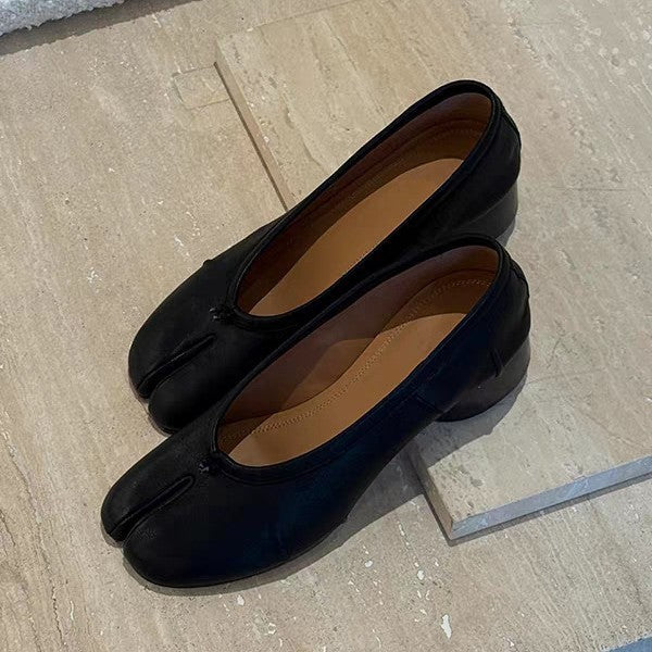 Damen Ballerinas mit spezieller Zehenöffnung und komfortablem Blockabsatz Echoarchiv