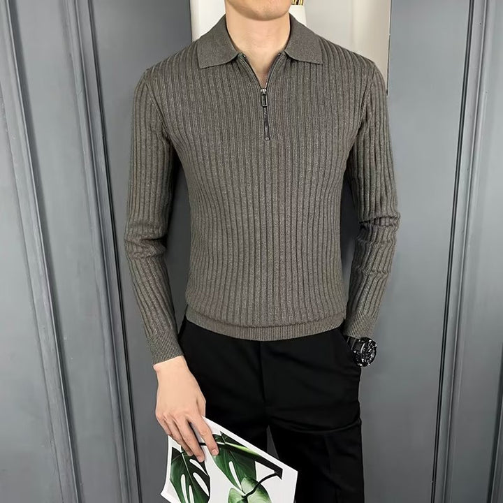 Herren Eleganter Strickpullover mit Reißverschluss Echo Archiv