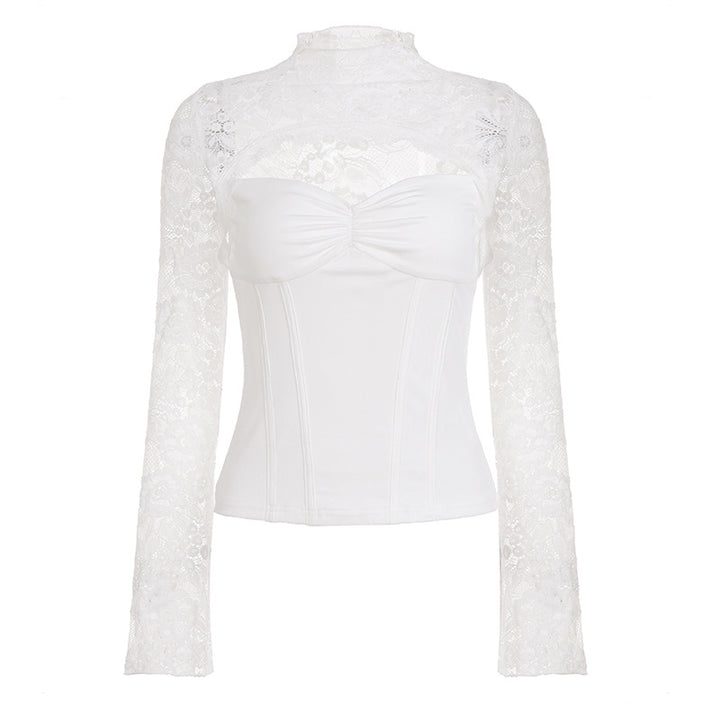 Damen Spitzenbluse mit schickem Halsteil und raffinierter Passform Echo Archiv